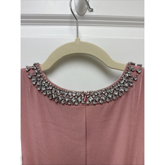 Mac Duggal Size 4 Pink 49093 Embellished Neck Trumpet Prom Formal Gown Dress - Picture 9 of 14